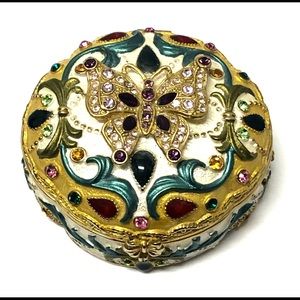 Jeweled Butterfly Jewelry Trinket Box